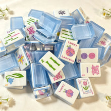 Mahjong Game Set Modern Mahjong Set, Mahjong Set, Light Blue Acrylic Tile Game with Floral Ladybug Design, Modern Home Mahjong Game and Gift