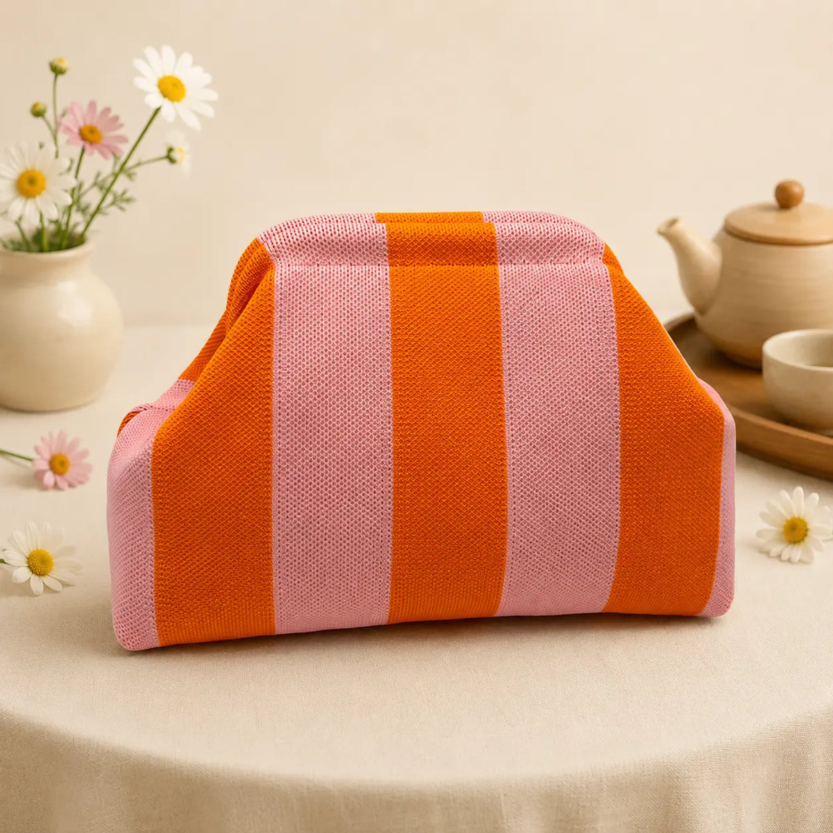 Mahjong Bag, Mahjong Storage Bag, Green Pink Striped Fabric Bag, Multiple Styles and Colors Mahjong Storage Solution for Game Night, Birthday or Christmas Gift