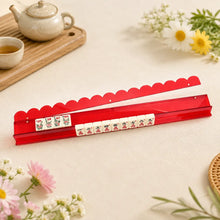 Magnetic Mahjong Rack Set With, Mahjong Rack Set with Magnetic Pusher, Clear Acrylic Wave-Edge Tile Holder for Home Mahjong