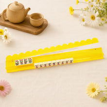 Magnetic Mahjong Rack Set With, Mahjong Rack Set with Magnetic Pusher, Clear Acrylic Wave-Edge Tile Holder for Home Mahjong