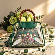 Bag, Storage Bag, Mahjong Storage Set, Green Clear Jelly Tote for Game Night, Birthday and Christmas Gift for Mahjong Player