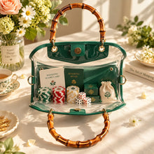 Bag, Storage Bag, Mahjong Storage Set, Green Clear Jelly Tote for Game Night, Birthday and Christmas Gift for Mahjong Player