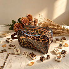 Bag, Storage Bag, Mahjong Storage, Brown Leopard Print Jelly Tote for Game Night, Birthday or Mother's Day Gift for Mahjong Player