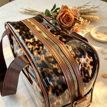 Bag, Storage Bag, Mahjong Storage, Brown Leopard Print Jelly Tote for Game Night, Birthday or Mother's Day Gift for Mahjong Player