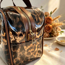Bag, Storage Bag, Mahjong Storage, Brown Leopard Print Jelly Tote for Game Night, Birthday or Mother's Day Gift for Mahjong Player