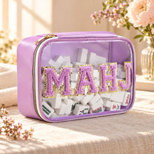 Mahjong Bag, Tote, Mahjong Storage Bag, Light Purple Jelly for Game Night, Birthday and Christmas Gift for Women Who Love Mahjong