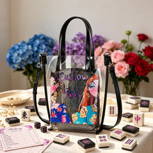 Bag Set, Storage Bag, Mahjong Storage, Clear PVC Jelly Tote for Game Night, Birthday or Christmas Gift for Women, Mahjong Birthday Gift