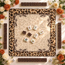 Mahjong Set, Mahjong Tiles, American with Brown Leopard Print Resin Tiles, Vintage Style Game for Club Play, Birthday, For Mahjong Club Play