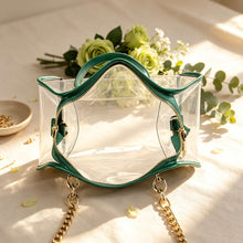 Mahjong Storage Bag, Green Transparent Jelly Shoulder Handbag for Game Night, Birthday or Christmas Gift for Mahjong Player