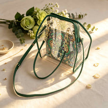 Mahjong Storage Bag, Green Transparent Jelly Shoulder Handbag for Game Night, Birthday or Christmas Gift for Mahjong Player
