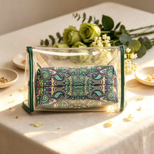 Mahjong Storage Bag, Green Transparent Jelly Shoulder Handbag for Game Night, Birthday or Christmas Gift for Mahjong Player