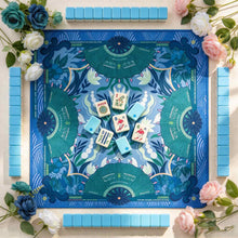American Mahjong Set, American, 160 Teal Acrylic Ski and Winter Tiles, Christmas or Birthday Gift for Mom, Home Game Night