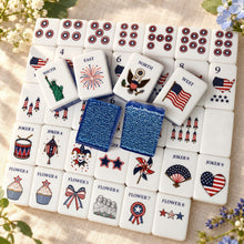 Mahjong Set, Blue Shimmer Acrylic American Tile Set for Family Game Night, Birthday Gift for Mom, Christmas Mahjong Gift