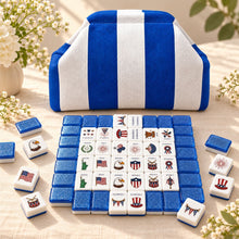 Mahjong Set, Blue Shimmer Acrylic American Tile Set for Family Game Night, Birthday Gift for Mom, Christmas Mahjong Gift