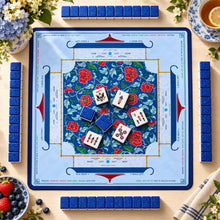 Mahjong Set, Blue Shimmer Acrylic American Tile Set for Family Game Night, Birthday Gift for Mom, Christmas Mahjong Gift