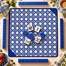 Mahjong Set, Blue Shimmer Acrylic American Tile Set for Family Game Night, Birthday Gift for Mom, Christmas Mahjong Gift
