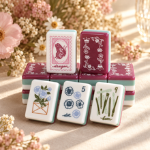 Mahjong Set, Acrylic Double-Layer, American, 160 Tiles with White Base and Green Edge, Birthday or Christmas Gift for Mom