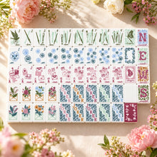 Mahjong Set, Acrylic Double-Layer, American, 160 Tiles with White Base and Green Edge, Birthday or Christmas Gift for Mom