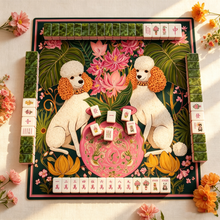 American Acrylic Mahjong Tiles, Mahjong Set, White Animal Theme with Green Patterned Backs, Birthday Mahjong, Gift For Mahjong Lover