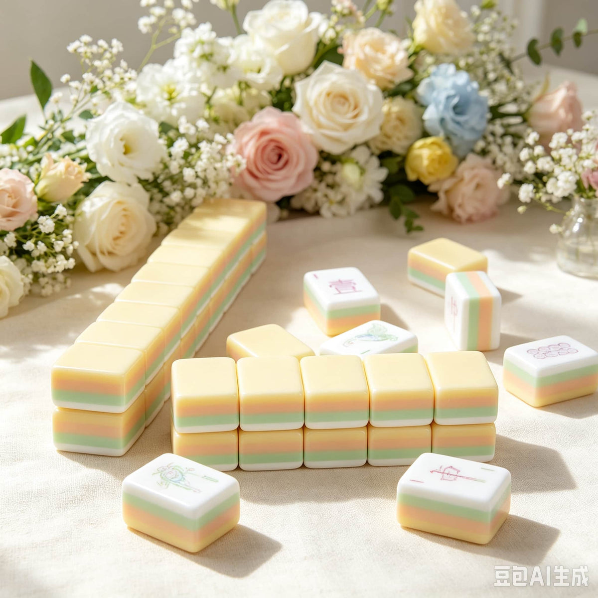 Mahjong Set, Mahjong Tiles, American, Yellow Acrylic, Family Game Night Set, Birthday and Christmas Gift for Mom, Mahjong Gift For Friend