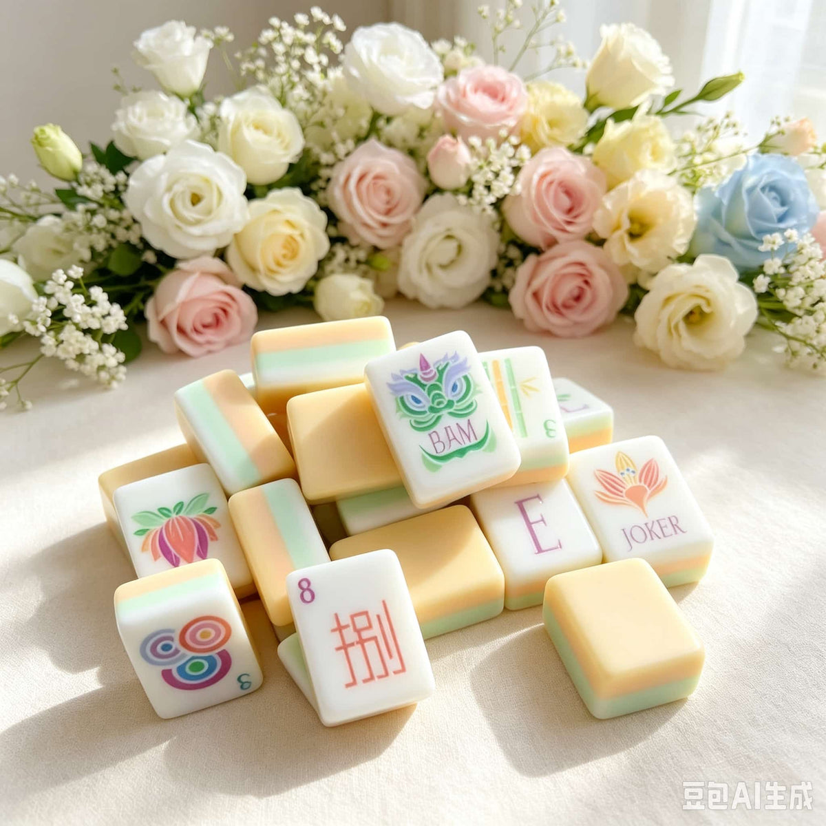 Mahjong Set, Mahjong Tiles, American, Yellow Acrylic, Family Game Night Set, Birthday and Christmas Gift for Mom, Mahjong Gift For Friend