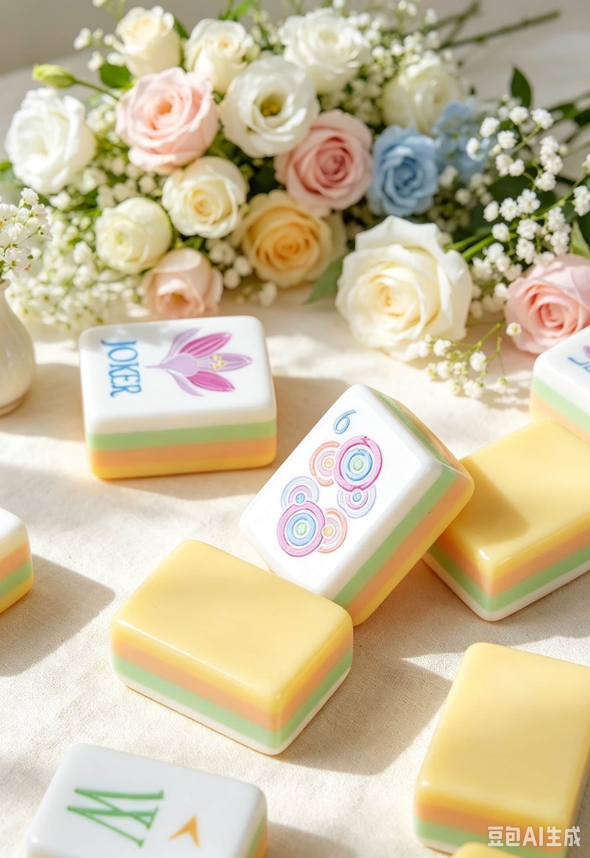 Mahjong Set, Mahjong Tiles, American, Yellow Acrylic, Family Game Night Set, Birthday and Christmas Gift for Mom, Mahjong Gift For Friend