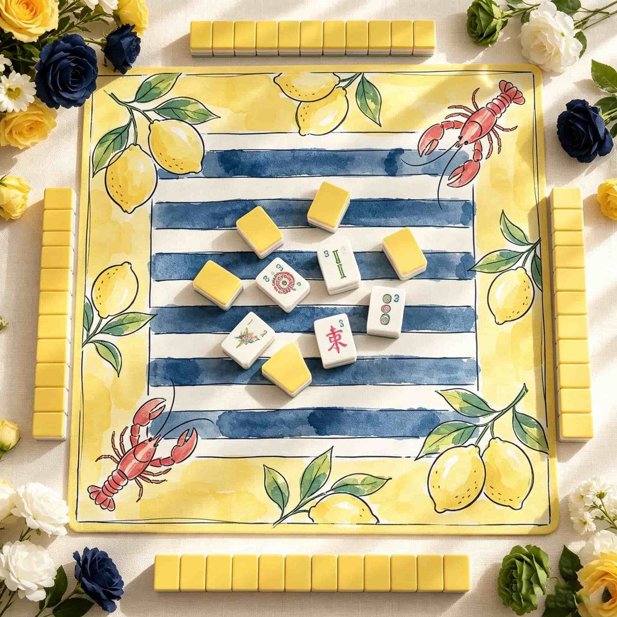Mahjong Set, Mahjong Tiles, American, Yellow Acrylic, Family Game Night Set, Birthday and Christmas Gift for Mom, Mahjong Gift For Friend