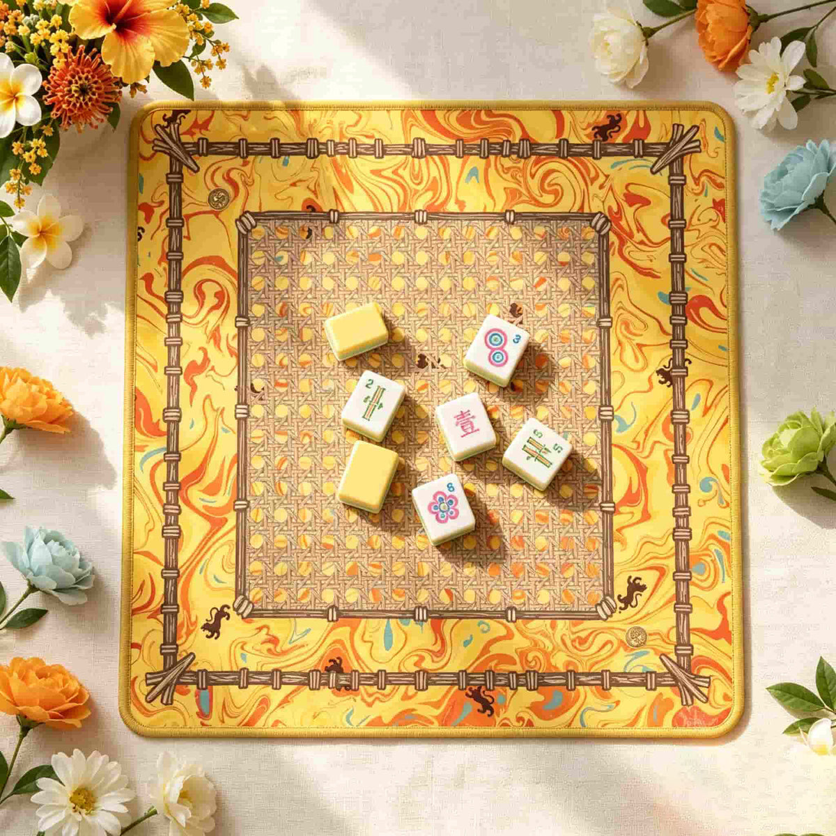 Mahjong Set, Mahjong Tiles, American, Yellow Acrylic, Family Game Night Set, Birthday and Christmas Gift for Mom, Mahjong Gift For Friend