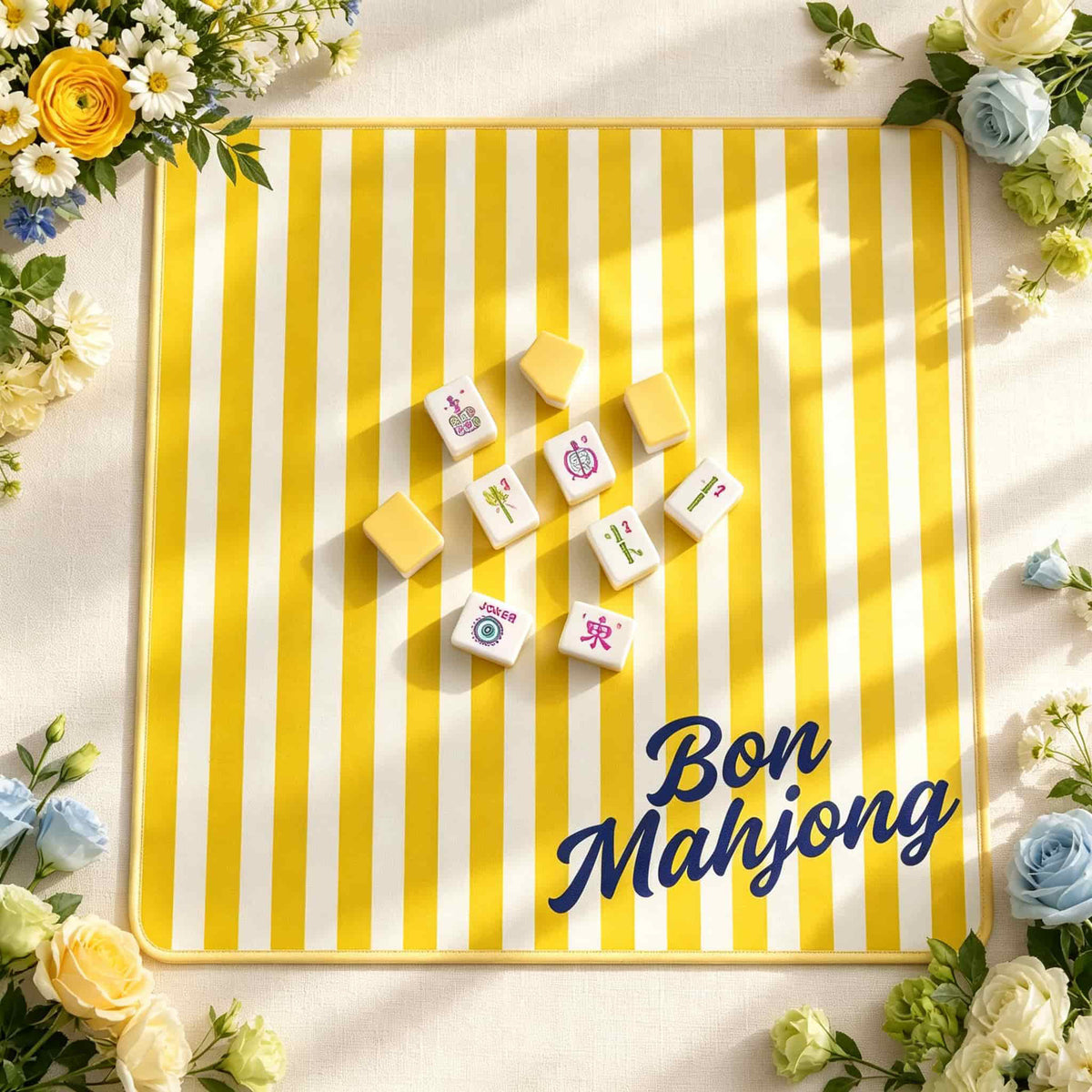 Mahjong Set, Mahjong Tiles, American, Yellow Acrylic, Family Game Night Set, Birthday and Christmas Gift for Mom, Mahjong Gift For Friend