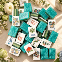 American Mahjong Set, 160 Green 4-Layer Acrylic Sand Flow Effect Mahjong Tiles, Christmas Gift for Mom, Perfect for Family Game Night