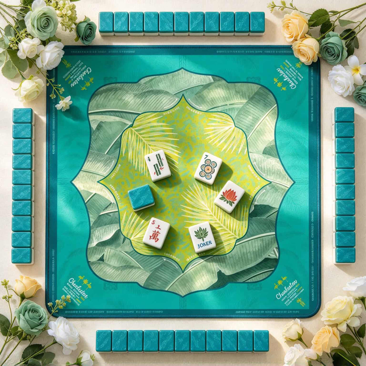 American Mahjong Set, 160 Green 4-Layer Acrylic Sand Flow Effect Mahjong Tiles, Christmas Gift for Mom, Perfect for Family Game Night