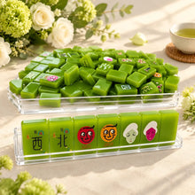 Mahjong Set, American with Bright Green Acrylic Tiles, Traditional Tabletop Game for Family Game Night, Christmas Gift for Mom
