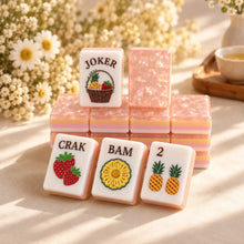 Mahjong Set, American with Pink and Orange Acrylic Tiles, Colorful Decorative Game for Family Night, Birthday or Christmas Gift for Mom