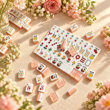 Mahjong Set, American with Pink and Orange Acrylic Tiles, Colorful Decorative Game for Family Night, Birthday or Christmas Gift for Mom