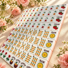 Mahjong Set, American with Pink and Orange Acrylic Tiles, Colorful Decorative Game for Family Night, Birthday or Christmas Gift for Mom