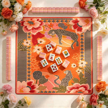 Mahjong Set, American with Pink and Orange Acrylic Tiles, Colorful Decorative Game for Family Night, Birthday or Christmas Gift for Mom