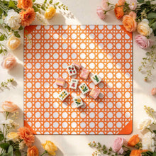 Mahjong Set, American with Pink and Orange Acrylic Tiles, Colorful Decorative Game for Family Night, Birthday or Christmas Gift for Mom
