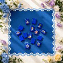 Mahjong Set, American with Royal Blue Acrylic Tiles, Decorative Home Game for Family Night, Birthday and Christmas Gift for Mom