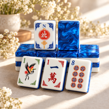 Mahjong Set, Blue Flame Acrylic Mahjong Tiles for Game Night, Christmas Mahjong Gift, Birthday Gift, Mahjong Gift For Friend