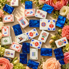 Mahjong Set, Blue Flame Acrylic Mahjong Tiles for Game Night, Christmas Mahjong Gift, Birthday Gift, Mahjong Gift For Friend