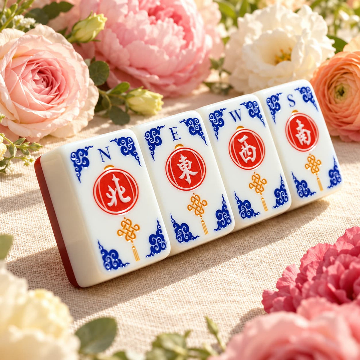 Mahjong Set, Blue Flame Acrylic Mahjong Tiles for Game Night, Christmas Mahjong Gift, Birthday Gift, Mahjong Gift For Friend