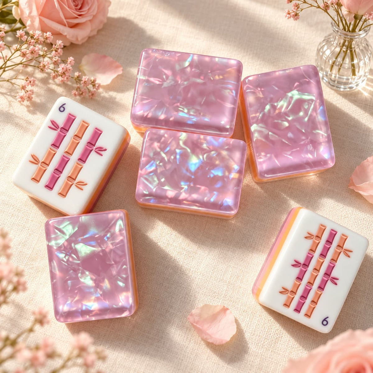 Mahjong Set, Light Purple Pearl Acrylic American Tile Set for Game Night, Gift for Mahjong Player, Birthday or Christmas