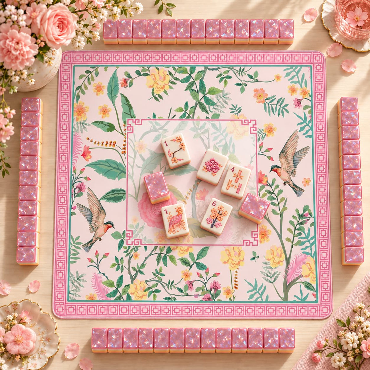 Mahjong Set, Light Purple Pearl Acrylic American Tile Set for Game Night, Gift for Mahjong Player, Birthday or Christmas
