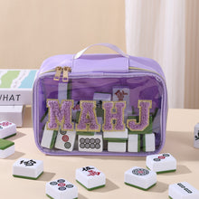 Mahjong Bag, Jelly, Mahjong Storage Bag, Deep Purple TPU Mahjong Tile Bag for Game Night, Birthday or Christmas Gift for Mahjong Player