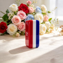 Mahjong Set, Mini Acrylic Set, American style, Red and Blue Acrylic Mahjong Tiles with Flag and Star Designs, Birthday or Christmas Gift for