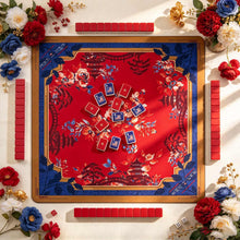 Mahjong Set, Mini Acrylic Set, American style, Red and Blue Acrylic Mahjong Tiles with Flag and Star Designs, Birthday or Christmas Gift for