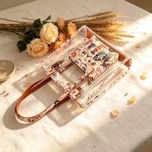 Storage Bag, Mahjong Bag, Mahjong Set, Clear Orange Floral Jelly Style Tote for Game Night, Birthday or Christmas Gift