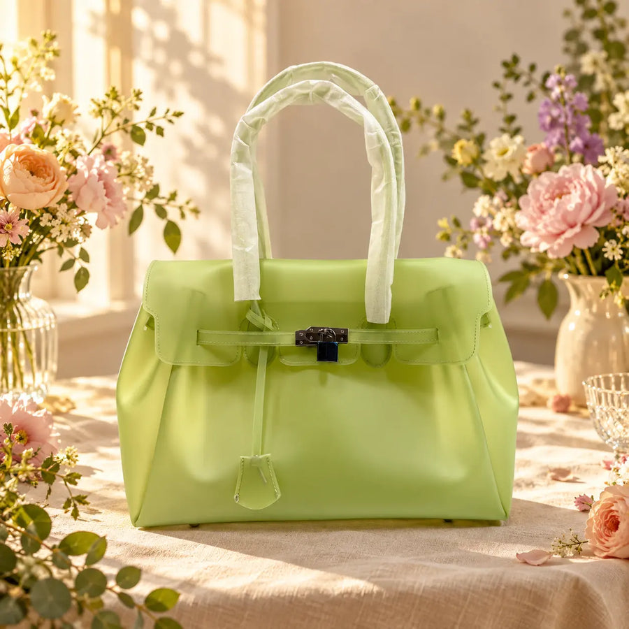 Mahjong Bag, Handbag, Mahjong Storage Bag, Olive Green TPU Jelly for Game Night, Birthday or Christmas Gift, Mahjong Tournament Bag