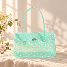 Mahjong Bag, Mahjong Storage Bag, Mint Green Polka Dot Jelly Handbag for Women, Game Night Birthday Gift, Mahjong Tournament Bag