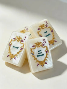Pearlescent American Mahjong Set, Baroque Jewel White Decorative Mahjong Tiles, Gift for Mom, Home Game Night, Birthday or Christmas Gift